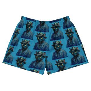 Van Gogh Cat Athletic Shorts – Artistic Unisex Workout Shorts