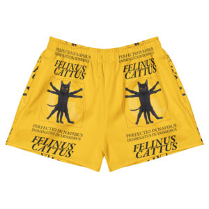 Vitruvian Cat Athletic Shorts – Funny Unisex Workout Shorts