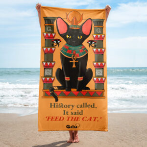 Pharaoh Cat Towel – History Called, Feed the Cat