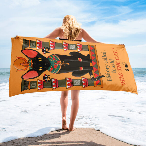 Pharaoh Cat Towel – History Called, Feed the Cat - Image 3