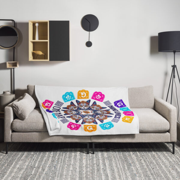 Nine Lives One Nap Throw Blanket – Cat Lover Home Decor with QR Code - Image 4