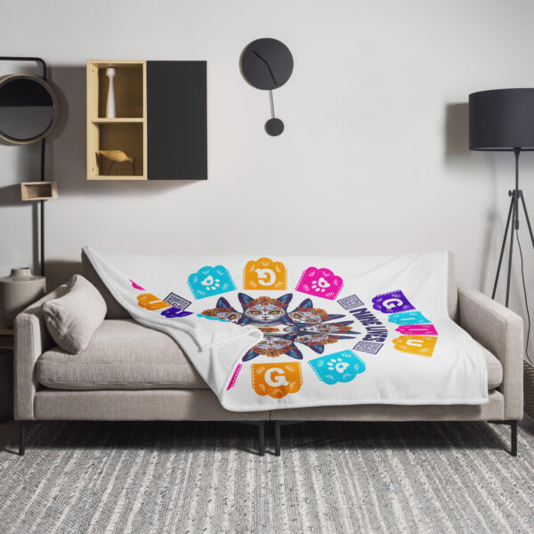Nine Lives One Nap Throw Blanket – Cat Lover Home Decor with QR Code - Image 3