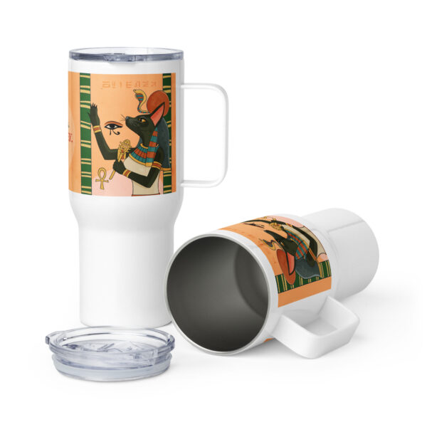 Deity Cat Travel Mug – She Purrs, You Obey - Image 8