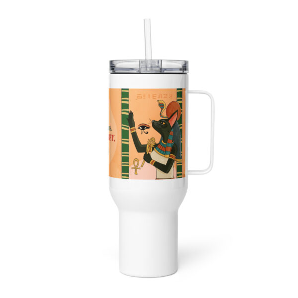 Deity Cat Travel Mug – She Purrs, You Obey - Image 6