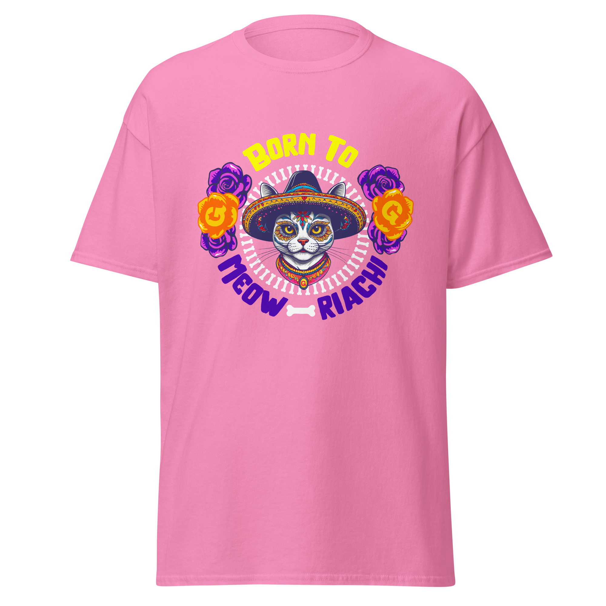 Born to Meow-riachi Cat T-Shirt – Funny Día de los Muertos Tee - Image 2