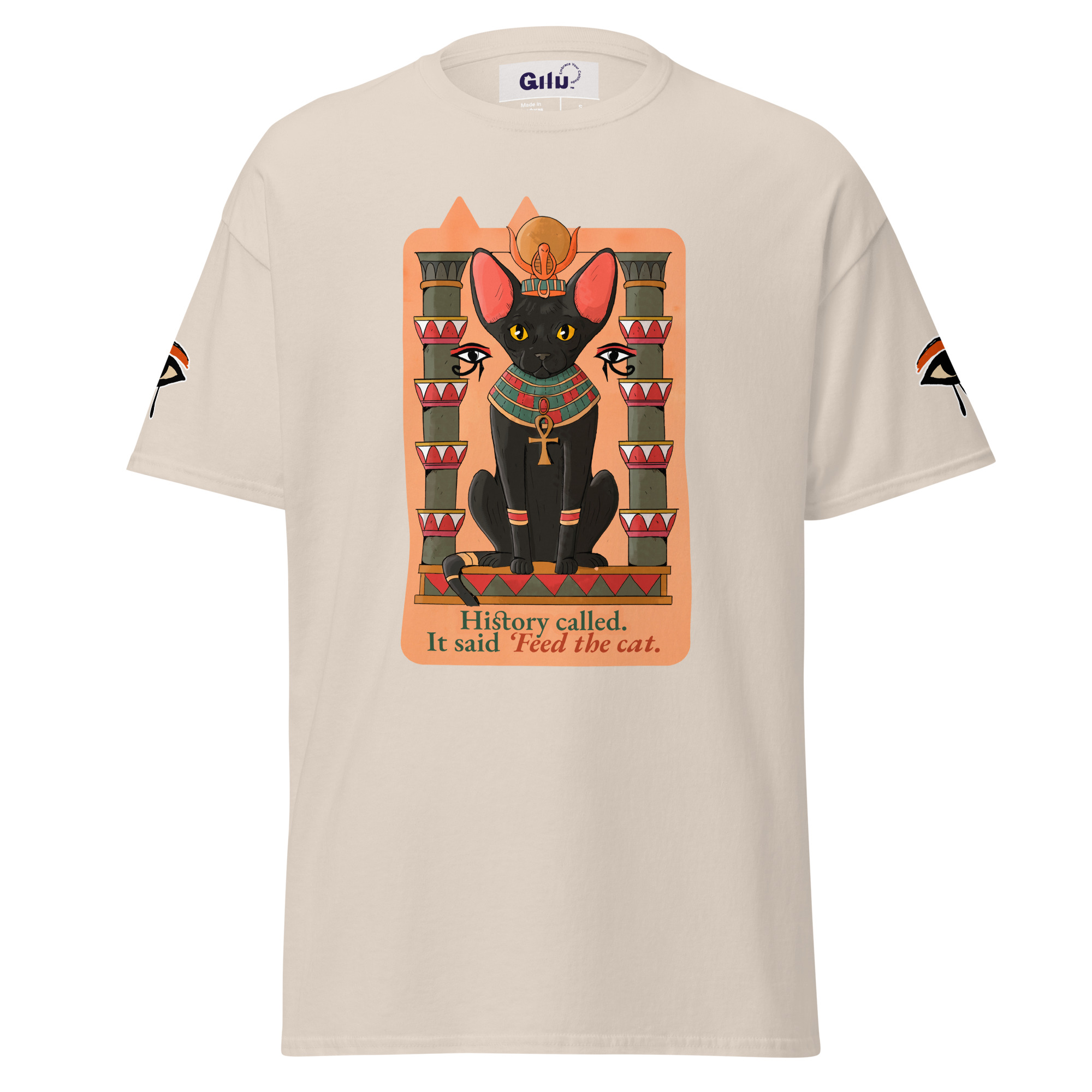 Feed the Cat Unisex T-Shirt – Egyptian Cat Humor Tee