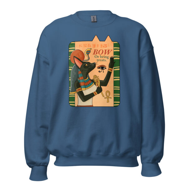 Deity Cat Unisex Sweatshirt – Bow or Bring Treats - Image 2