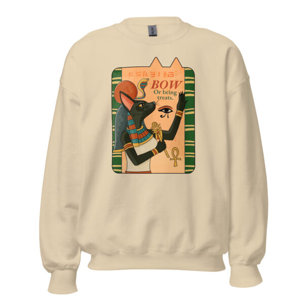 Deity Cat Unisex Sweatshirt – Bow or Bring Treats