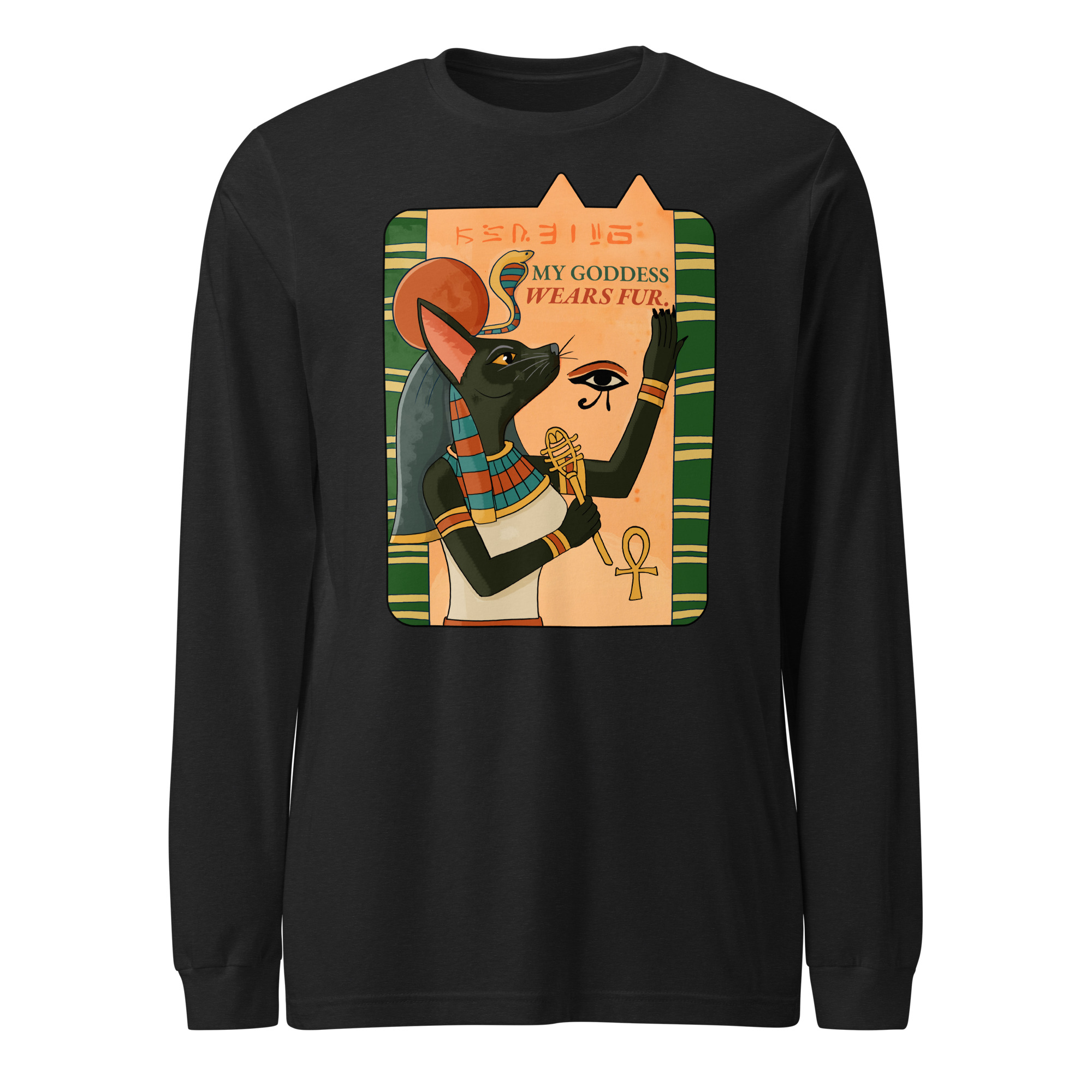 Deity Cat Long Sleeve Tee – My Goddess Wears Fur - Image 2
