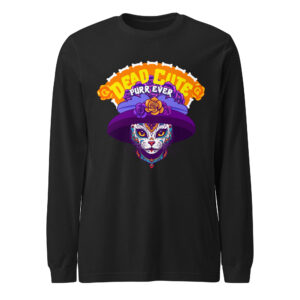 Dead Cute Cat Long Sleeve Tee – Purr-Ever Día de los Muertos