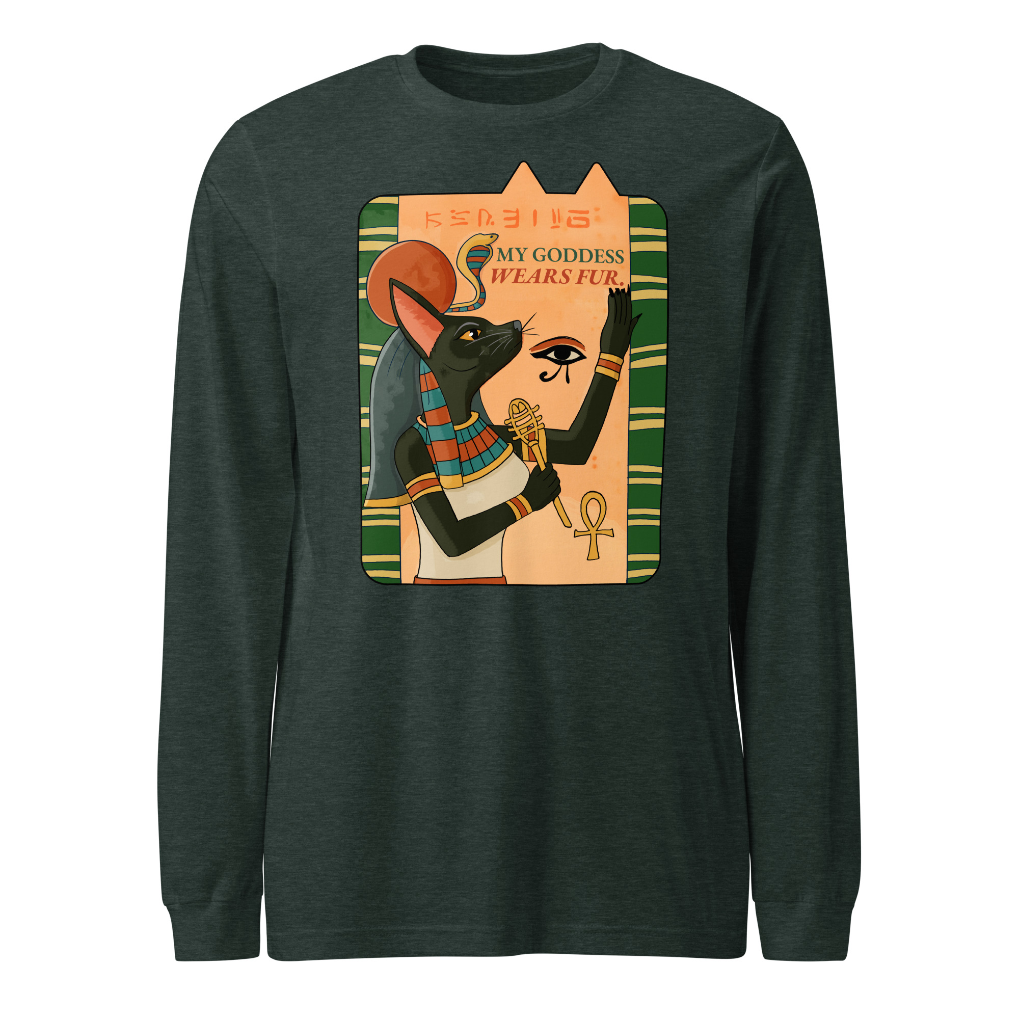 Deity Cat Long Sleeve Tee – My Goddess Wears Fur - Image 3