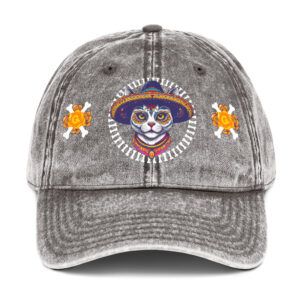 Sombrero Cat Vintage Cap - Dia de los Muertos Hat