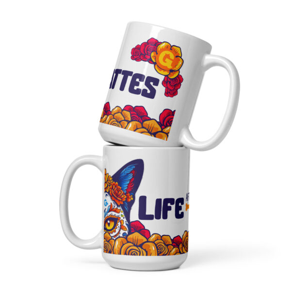Life After Lattes Cat Mug – Día de los Muertos Coffee Mug - Image 3