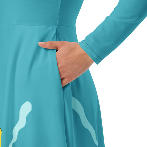 Adopt, Don’t Ghost All-Over Print Long Sleeve Midi Dress | GiluCats - Image 3