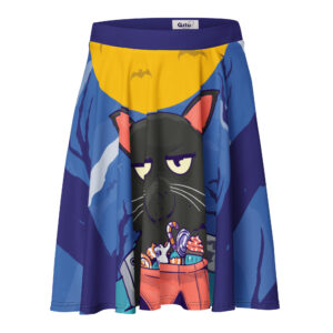 Full of Cat-titude (and Candy) All-Over Print Skater Skirt | Gilu