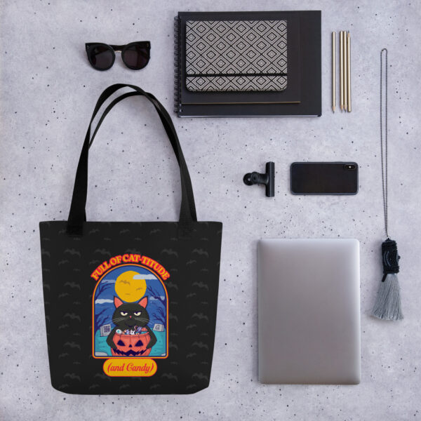Full of Cat-titude (and Candy) | All-Over Print Tote Bag | Gilu - Image 5