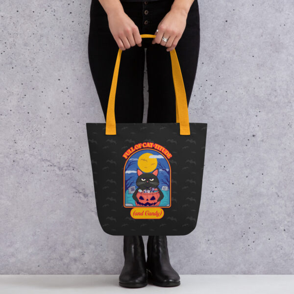 Full of Cat-titude (and Candy) | All-Over Print Tote Bag | Gilu - Image 8