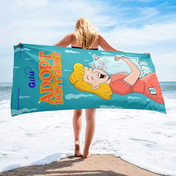 Adopt, Don’t Ghost Beach Towel | GiluCats - Image 4