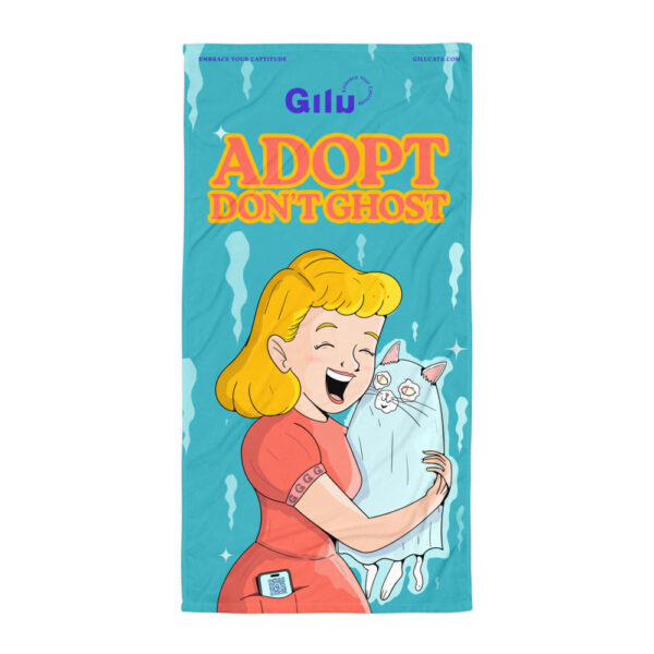 Adopt, Don’t Ghost Beach Towel | GiluCats - Image 2