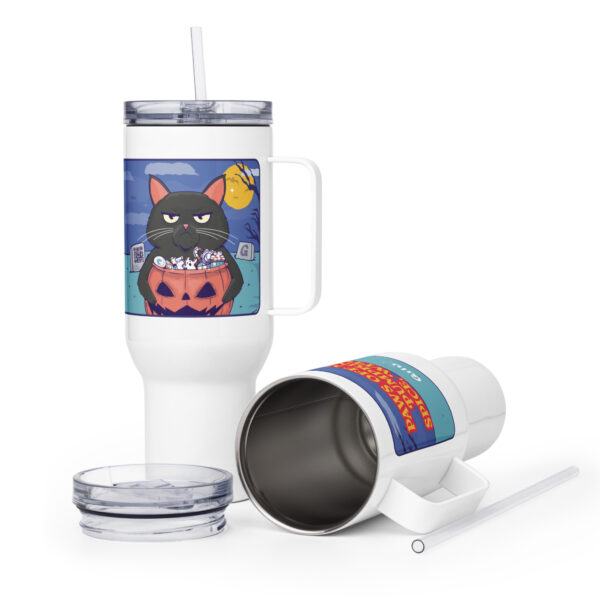 Paws Off My Pumpkin Spice, Witch! Travel Mug with Handle | GiluCats