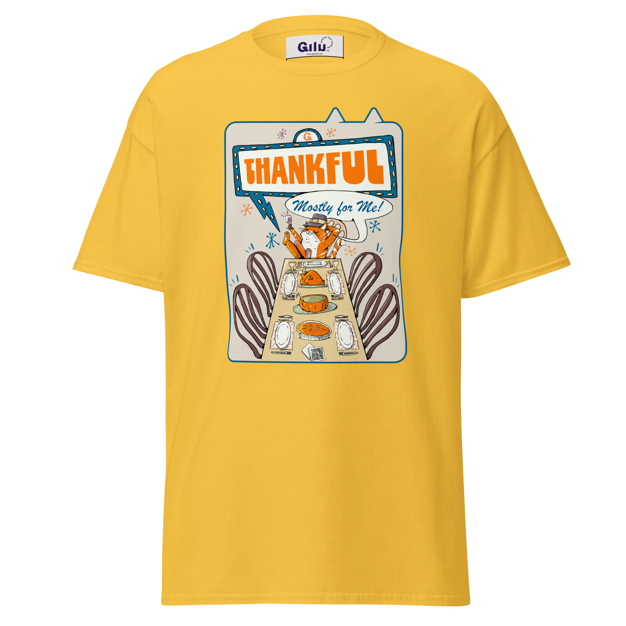 Thankful (Mostly for Me!) Cat Thanksgiving Tee – Funny Unisex T-Shirt - Image 8