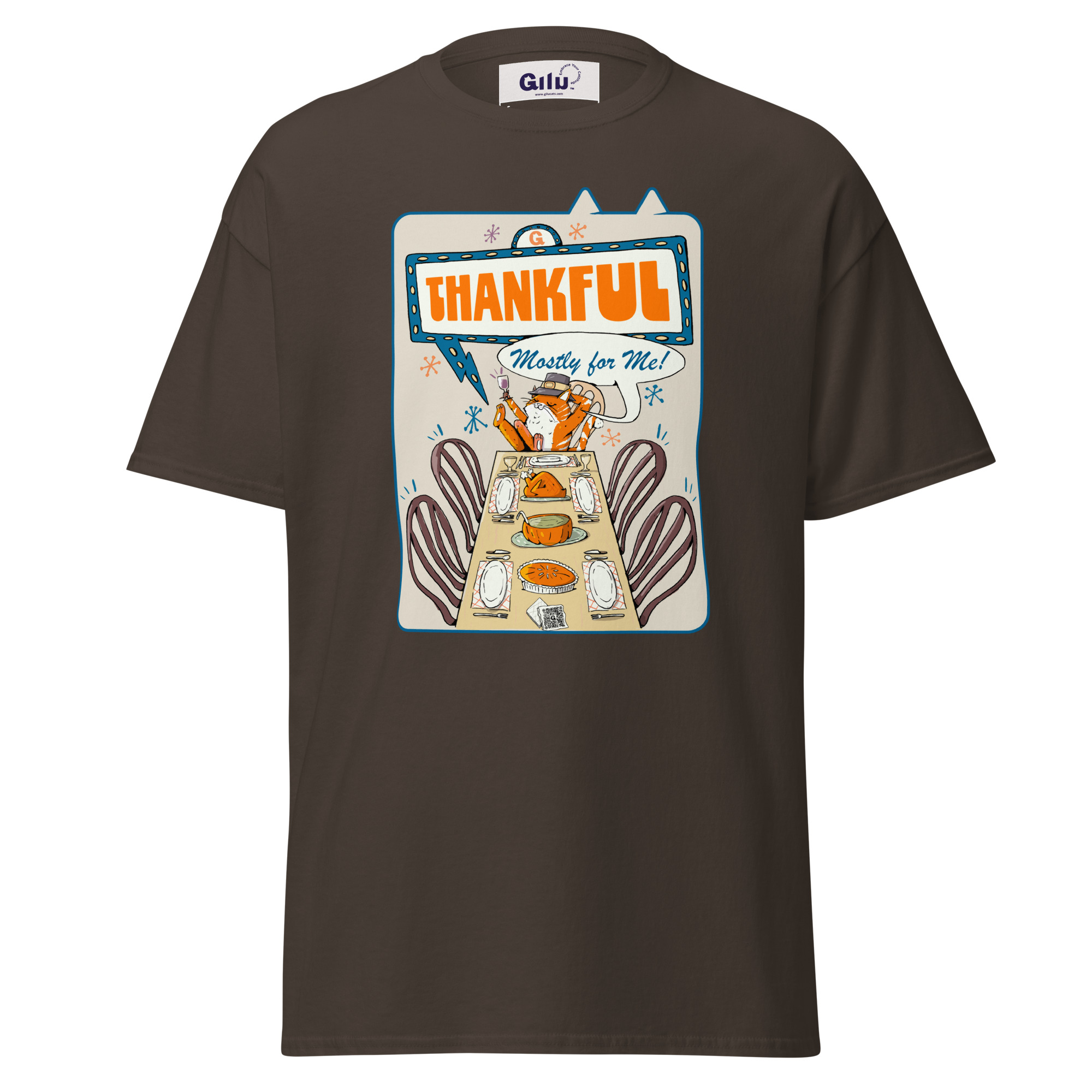 Thankful (Mostly for Me!) Cat Thanksgiving Tee – Funny Unisex T-Shirt - Image 5