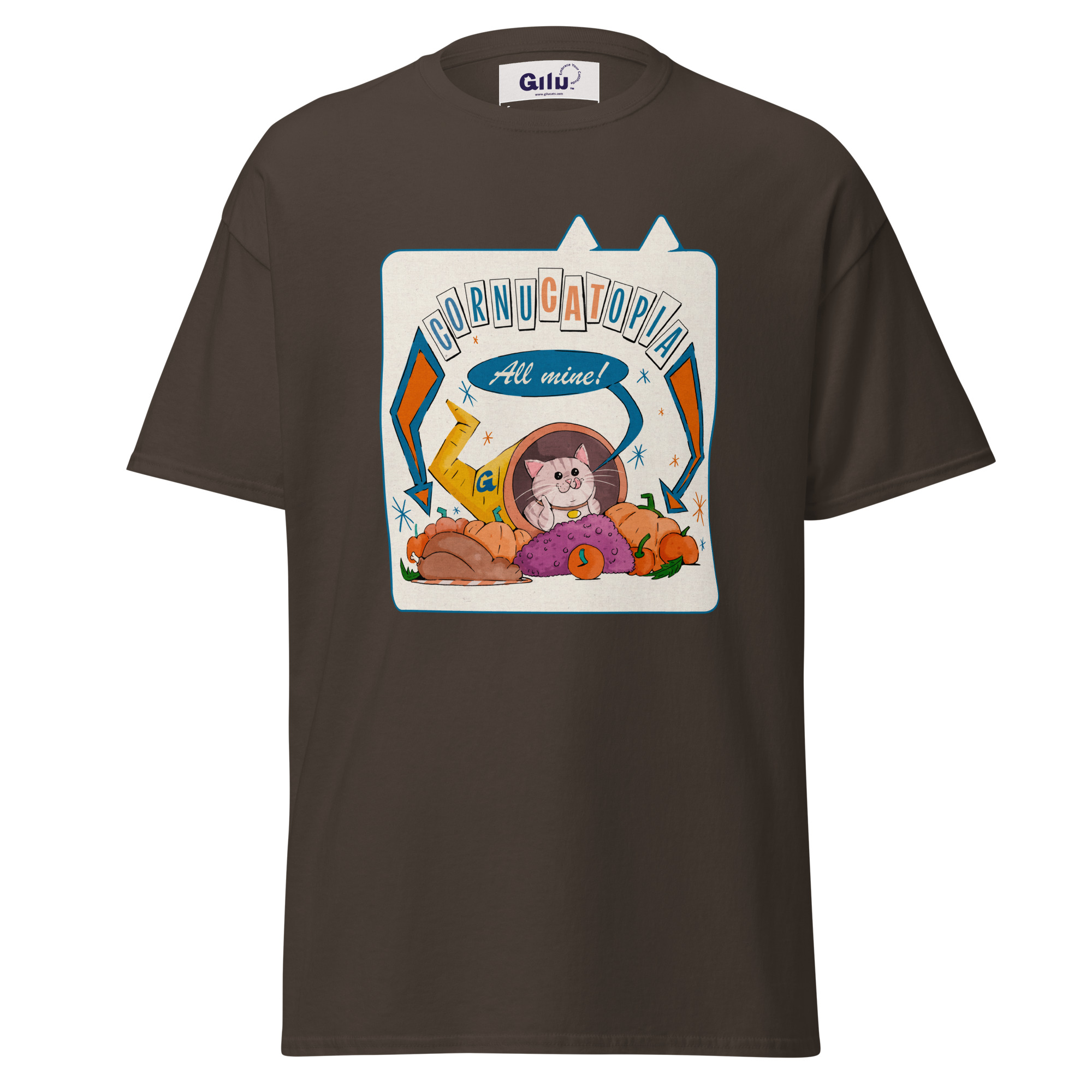 Cornucatopia “All Mine!” Cat Thanksgiving Tee – Funny Unisex T-Shirt - Image 6