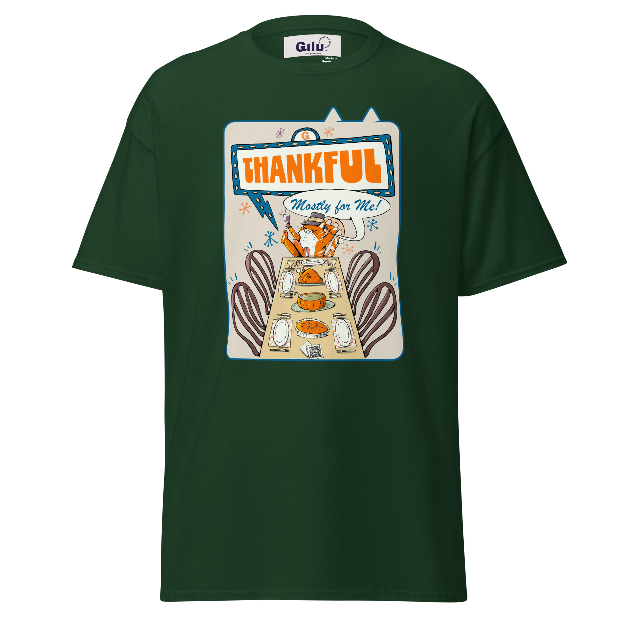 Thankful (Mostly for Me!) Cat Thanksgiving Tee – Funny Unisex T-Shirt - Image 6