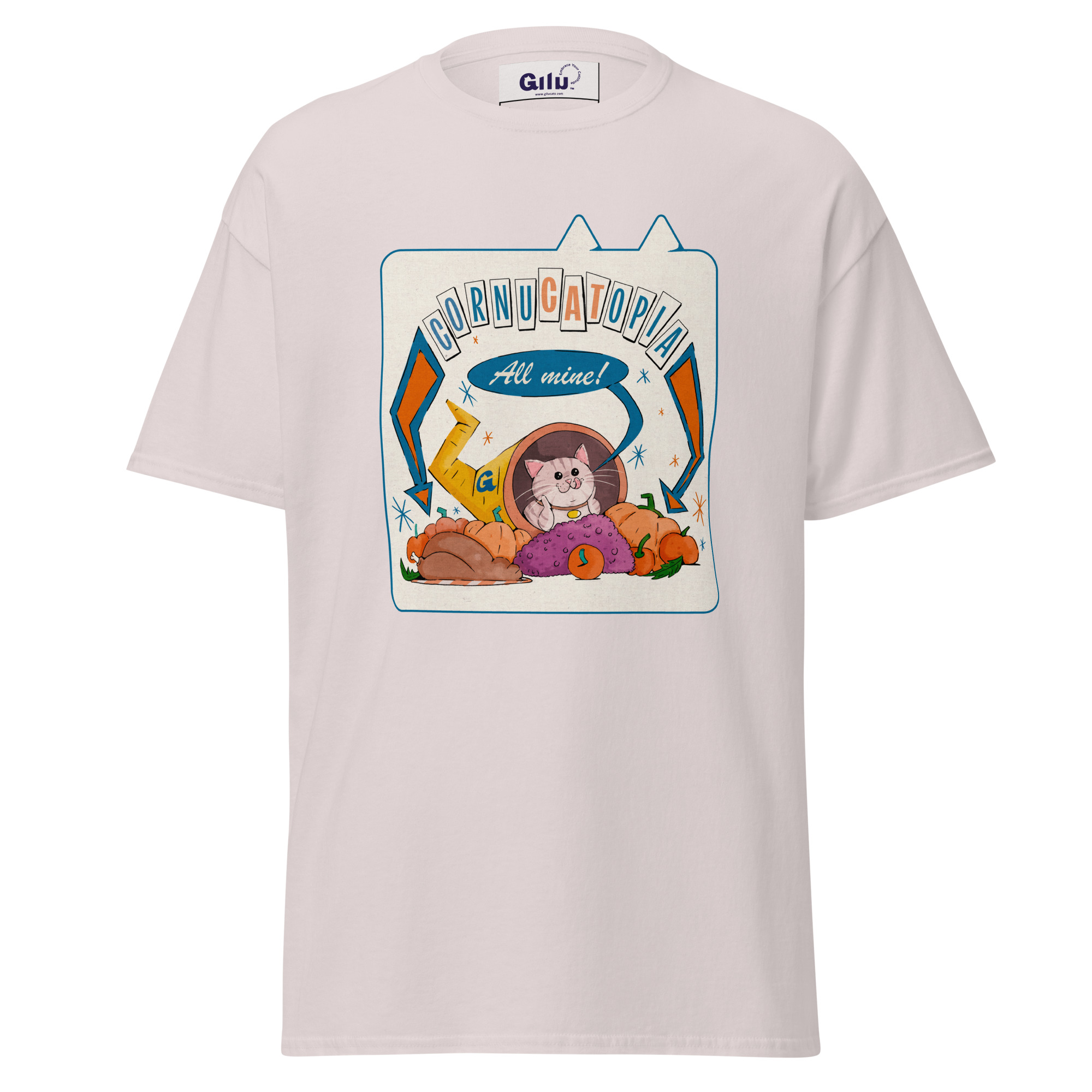 Cornucatopia “All Mine!” Cat Thanksgiving Tee – Funny Unisex T-Shirt - Image 10