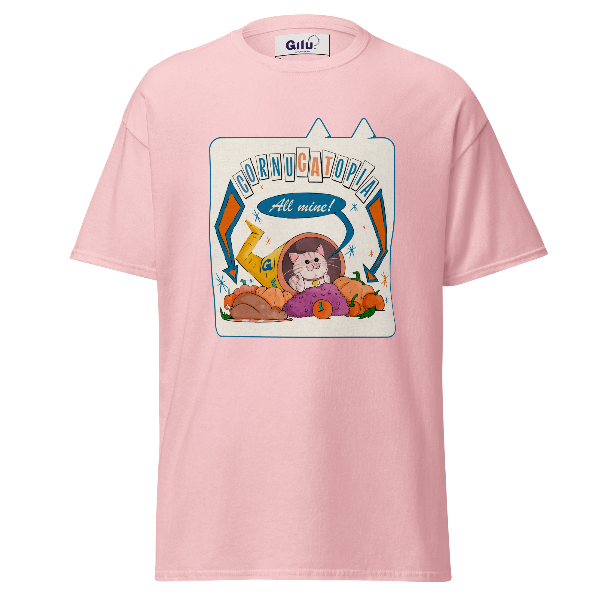 Cornucatopia “All Mine!” Cat Thanksgiving Tee – Funny Unisex T-Shirt - Image 9