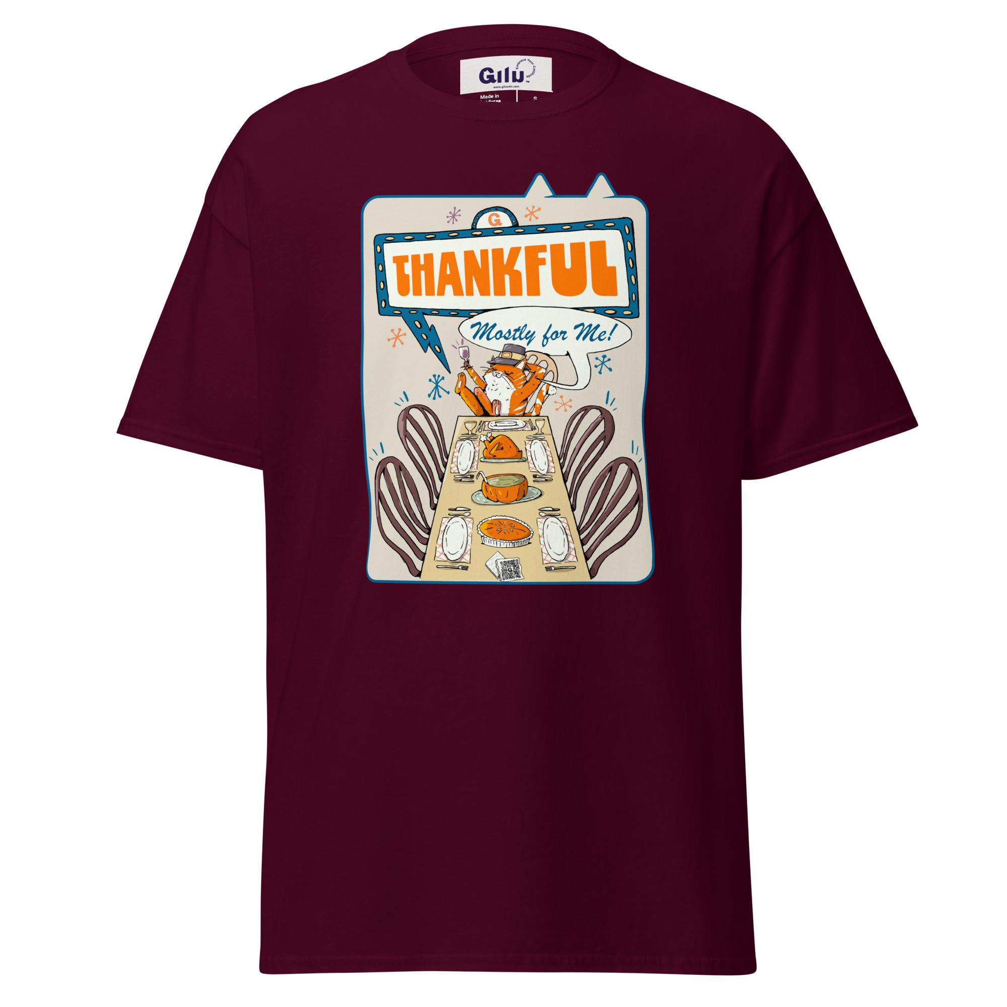 Thankful (Mostly for Me!) Cat Thanksgiving Tee – Funny Unisex T-Shirt