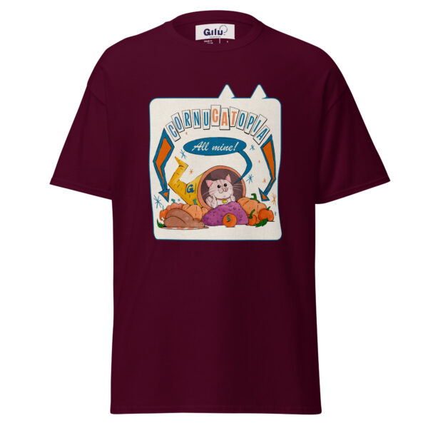 Cornucatopia “All Mine!” Cat Thanksgiving Tee – Funny Unisex T-Shirt - Image 2