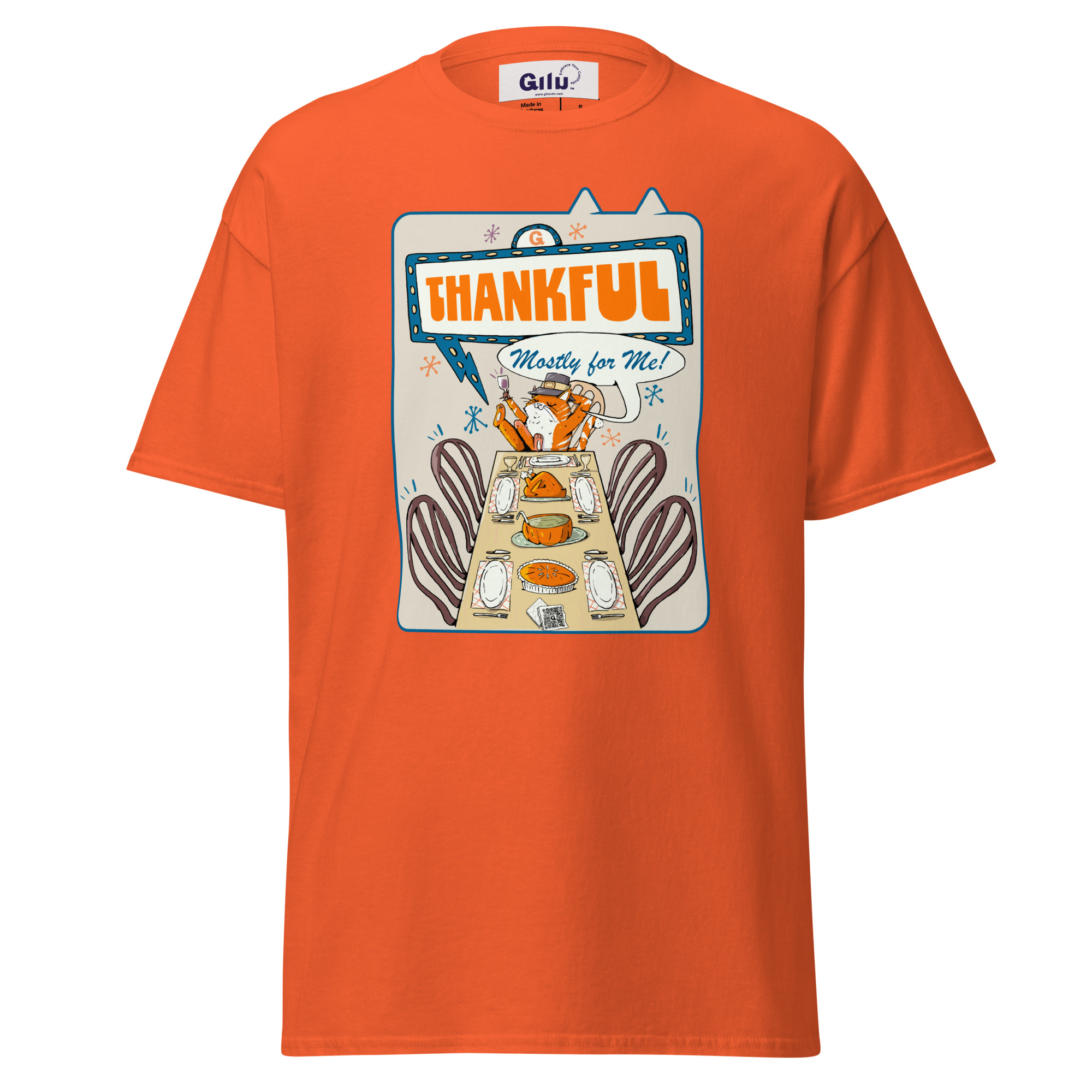 Thankful (Mostly for Me!) Cat Thanksgiving Tee – Funny Unisex T-Shirt - Image 7