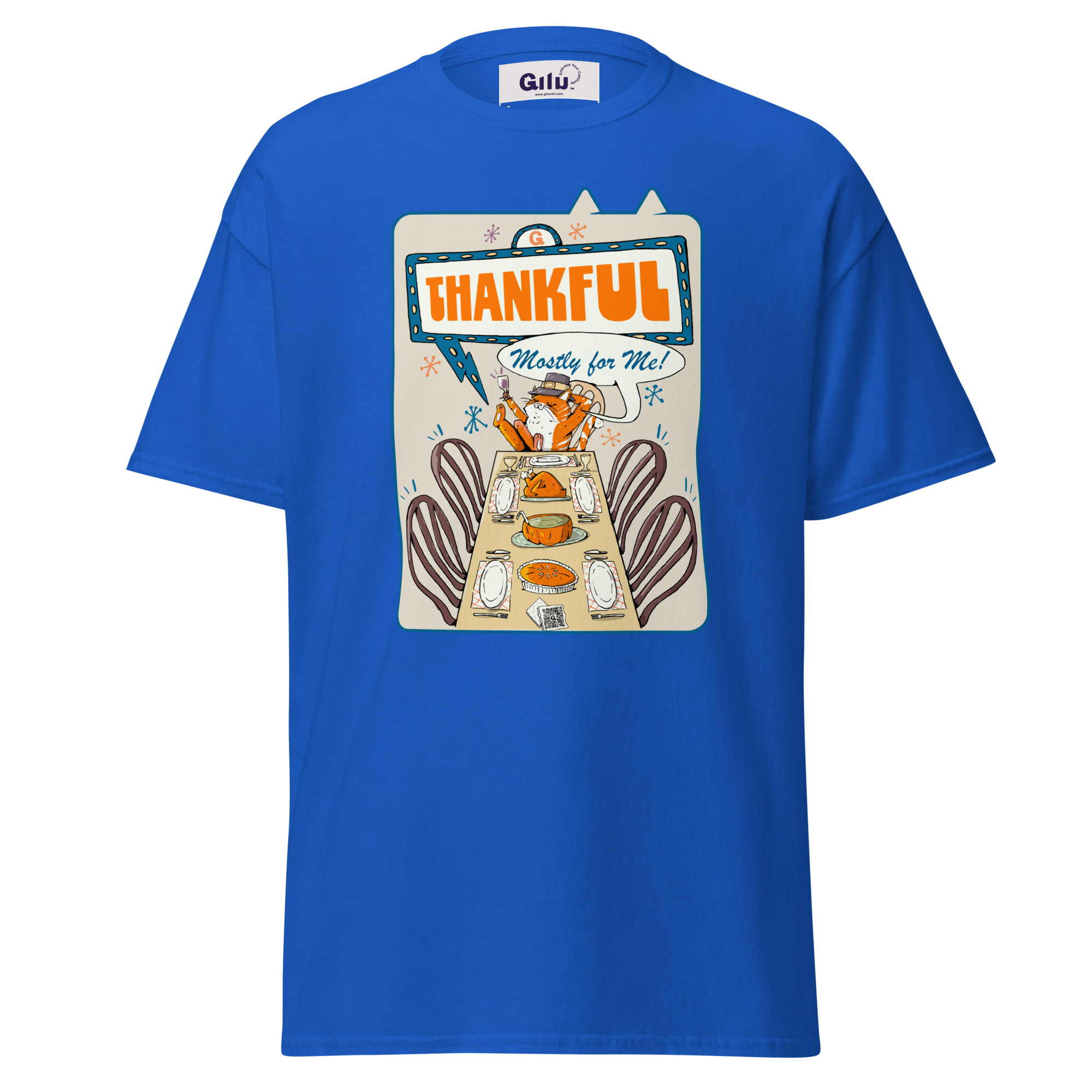 Thankful (Mostly for Me!) Cat Thanksgiving Tee – Funny Unisex T-Shirt - Image 4