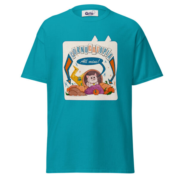 Cornucatopia “All Mine!” Cat Thanksgiving Tee – Funny Unisex T-Shirt - Image 4
