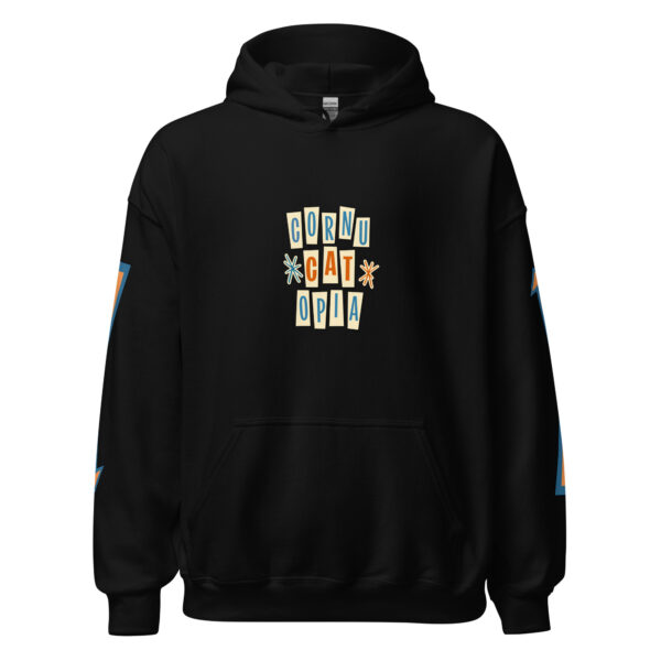 Cornucatopia “All Mine!” Cat Thanksgiving Hoodie – Funny Unisex Pullover - Image 2