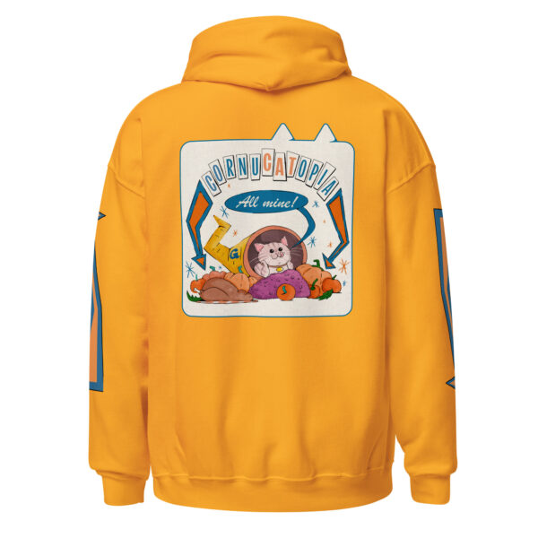 Cornucatopia “All Mine!” Cat Thanksgiving Hoodie – Funny Unisex Pullover - Image 16