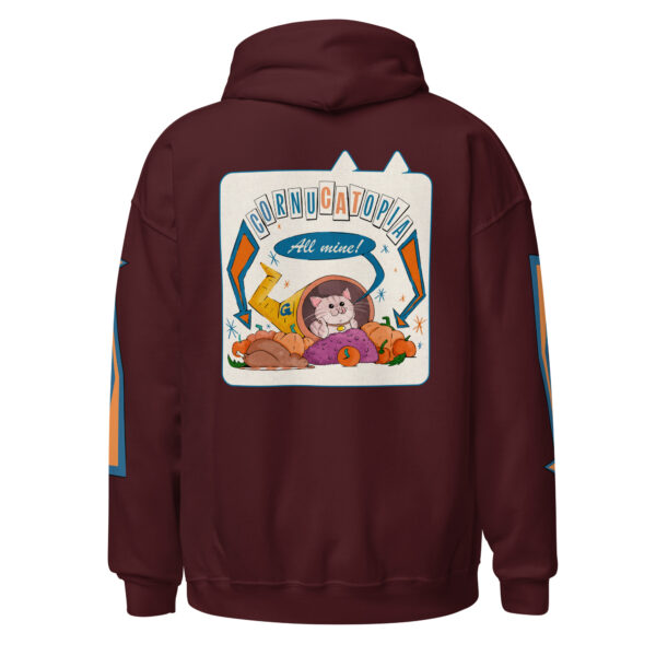 Cornucatopia “All Mine!” Cat Thanksgiving Hoodie – Funny Unisex Pullover - Image 11