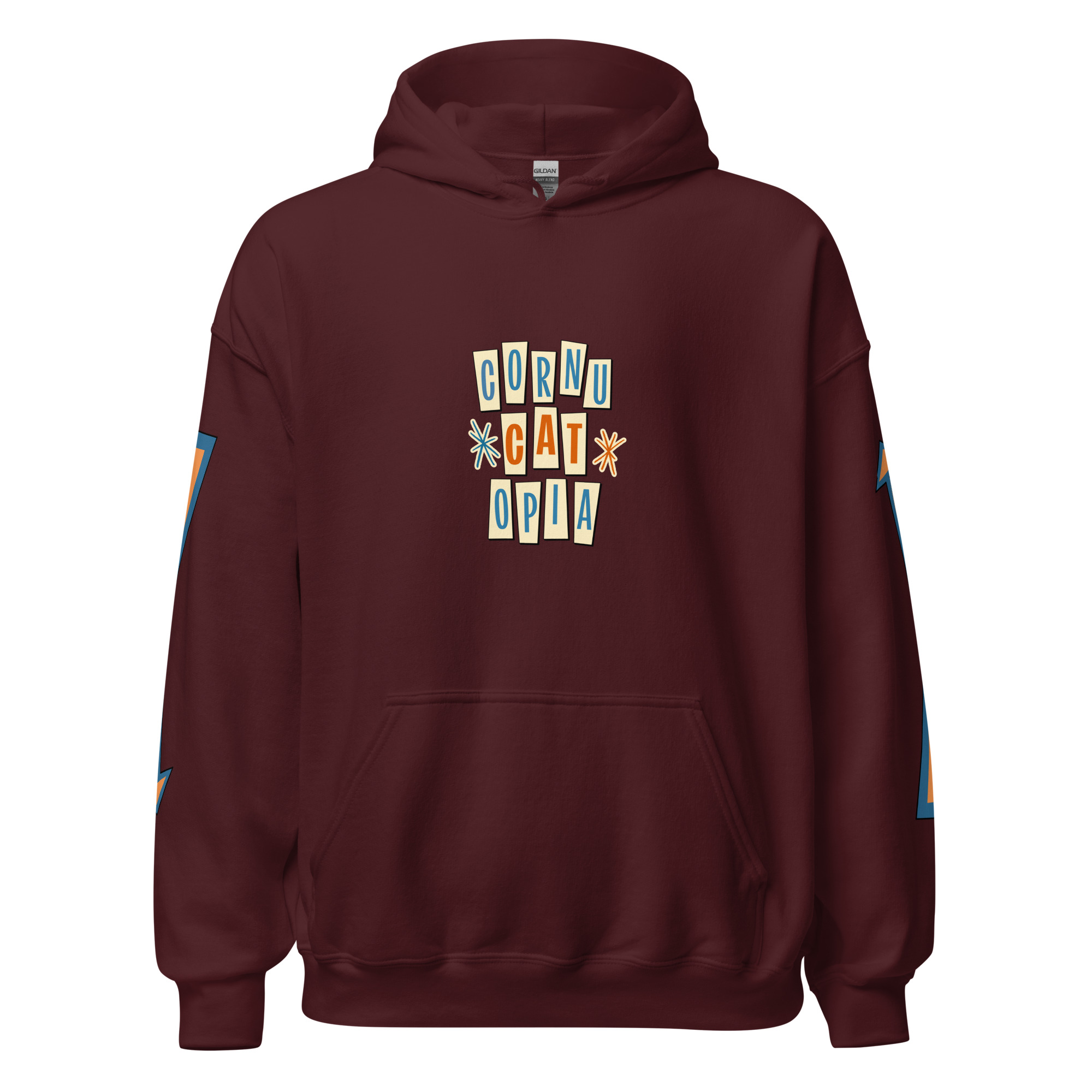 Cornucatopia “All Mine!” Cat Thanksgiving Hoodie – Funny Unisex Pullover - Image 3
