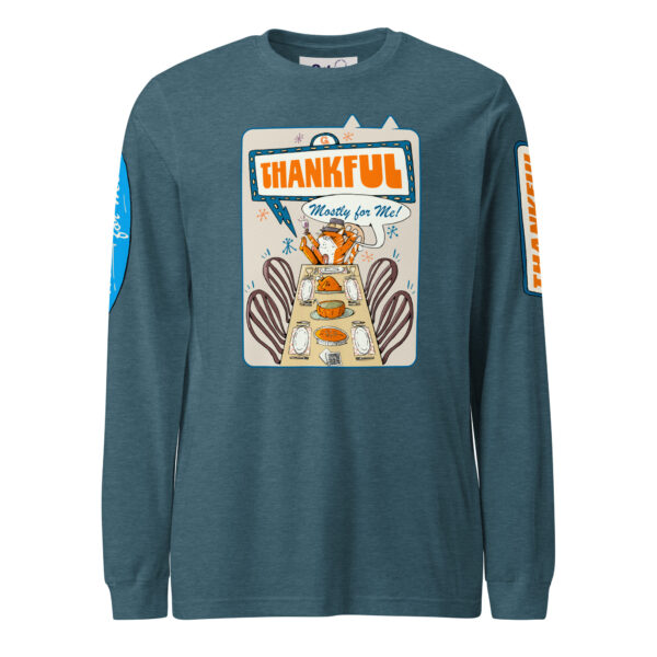 Thankful (Mostly for Me!) Cat Long Sleeve Tee – Fall Cat Lover Shirt - Image 6