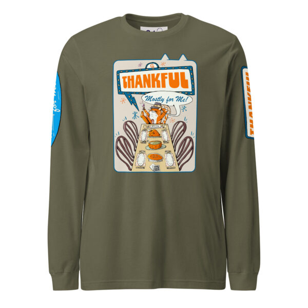 Thankful (Mostly for Me!) Cat Long Sleeve Tee – Fall Cat Lover Shirt - Image 7