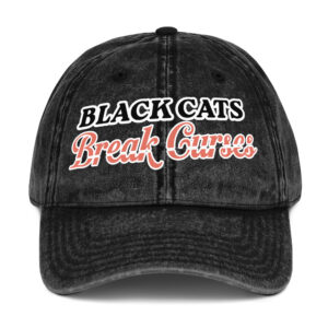 Black Cats Break Curses Vintage Cap | GiluCats