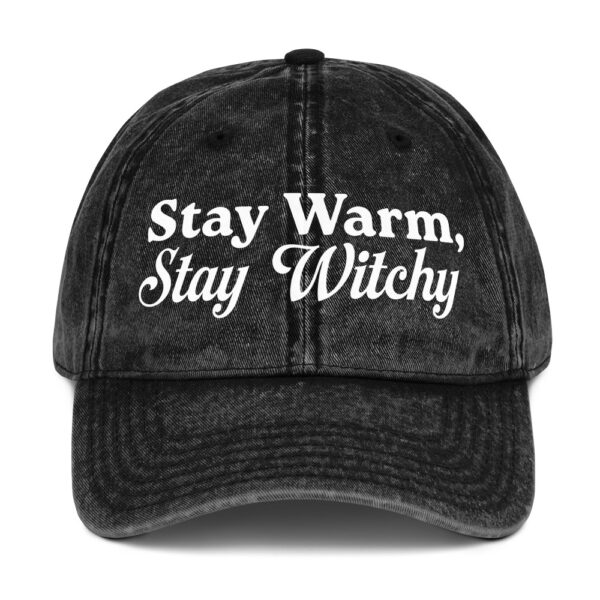 Stay Warm, Stay Witchy Vintage Cap | GiluCats - Image 2