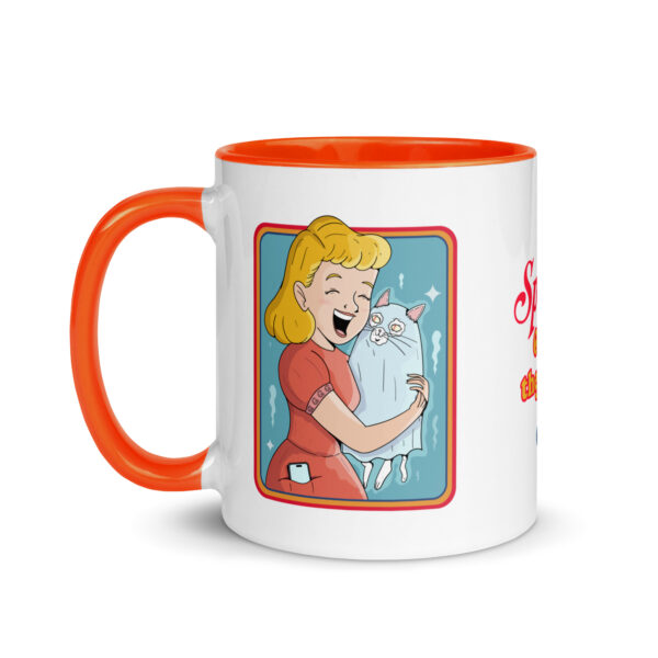 Spirits? Only If They Purr. White Ceramic Mug with Color Inside | GiluCats