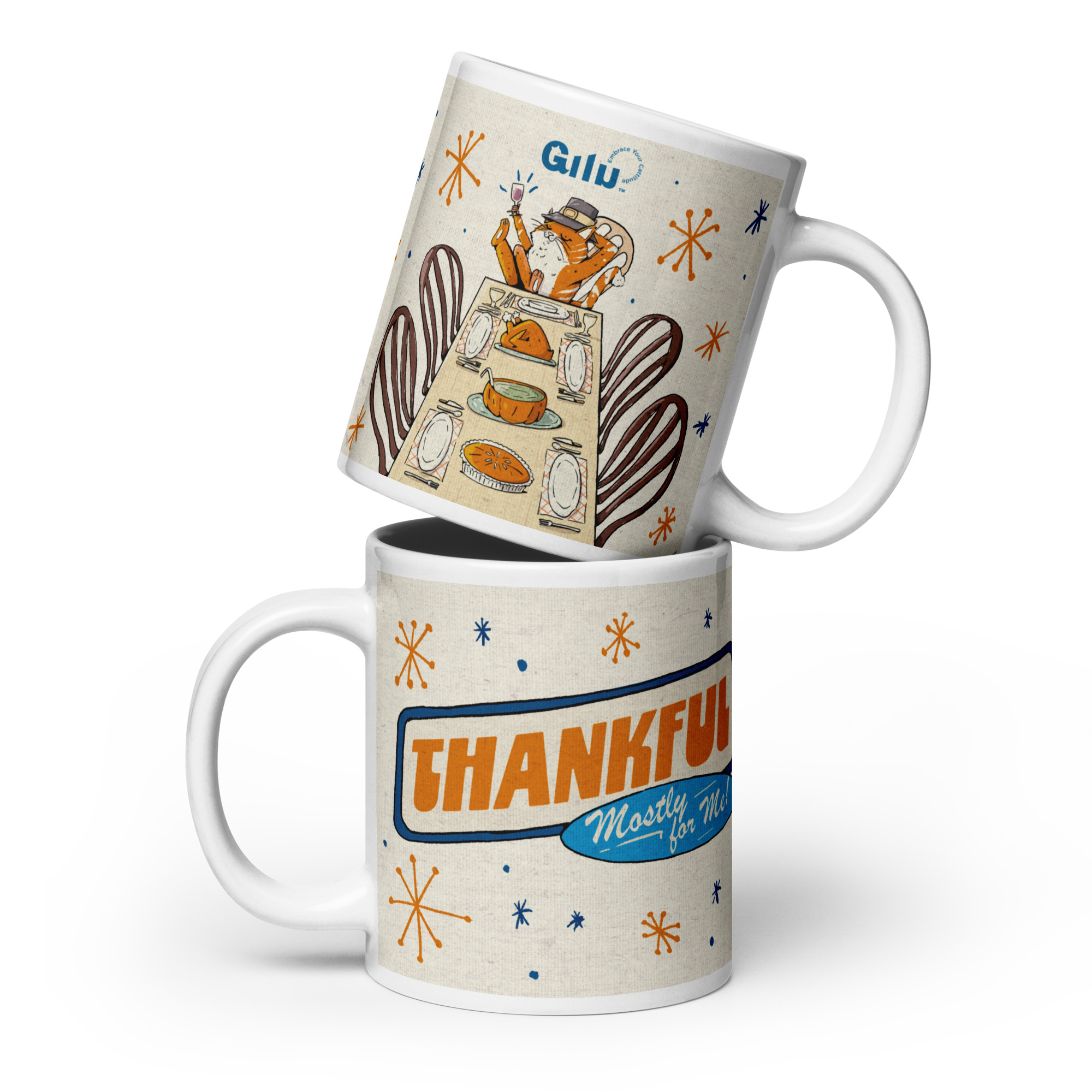 Thankful (Mostly for Me!) Cat Mug – Funny Thanksgiving Coffee Cup - Image 3