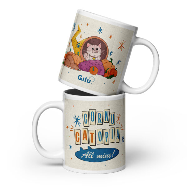 CornuCATopia “All Mine!” Cat Mug – Funny Thanksgiving Coffee Cup - Image 3