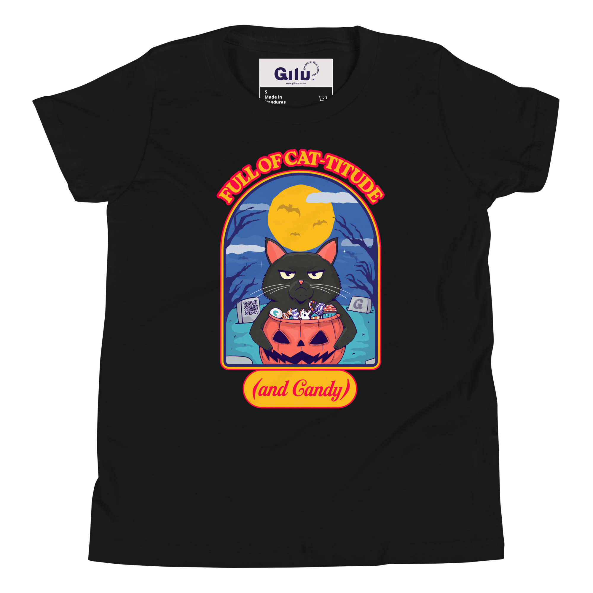 Full of Cat-titude (and Candy) Youth Tee | Gilu - Image 2