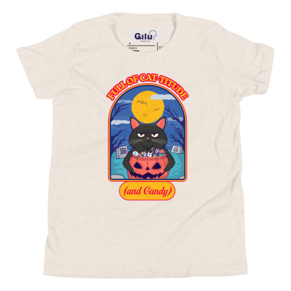 Full of Cat-titude (and Candy) Youth Tee | Gilu - Image 4