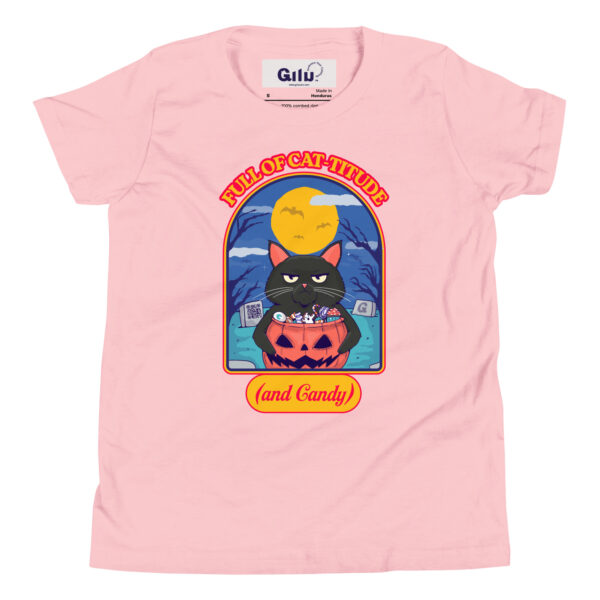 Full of Cat-titude (and Candy) Youth Tee | Gilu - Image 3