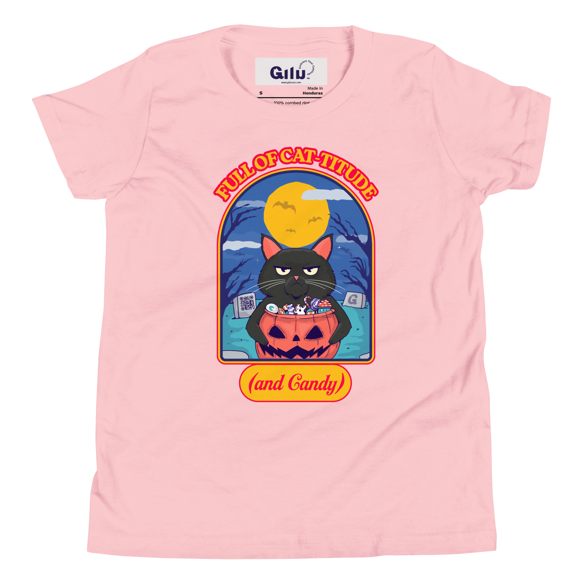 Full of Cat-titude (and Candy) Youth Tee | Gilu - Image 3